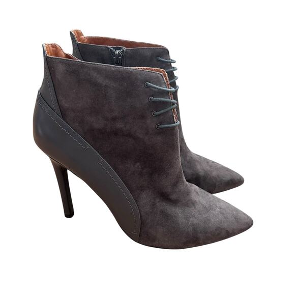 Halston Gray Suede Irene Stiletto Boots Sz 10 - Picture 2 of 8